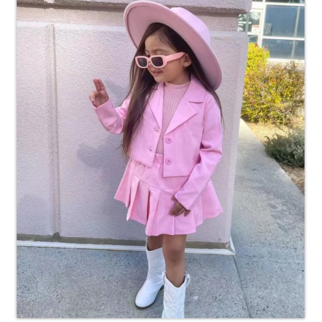 Kinderkleidung Langarm-Jacke und Minirock-Anzug für Mädchen Herbst 2-teiliges Set für Kinderkleidung Mädchen von 2 bis 8 Jahren – Detail 5