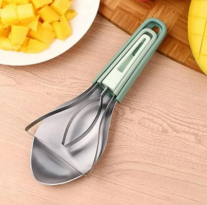 3in1 Mango Peeling Cutting Knife Mango Peeling Separator Mango Scoop Avocado Peeler Fruit Slicer Pitter Kitchen Gadgets
