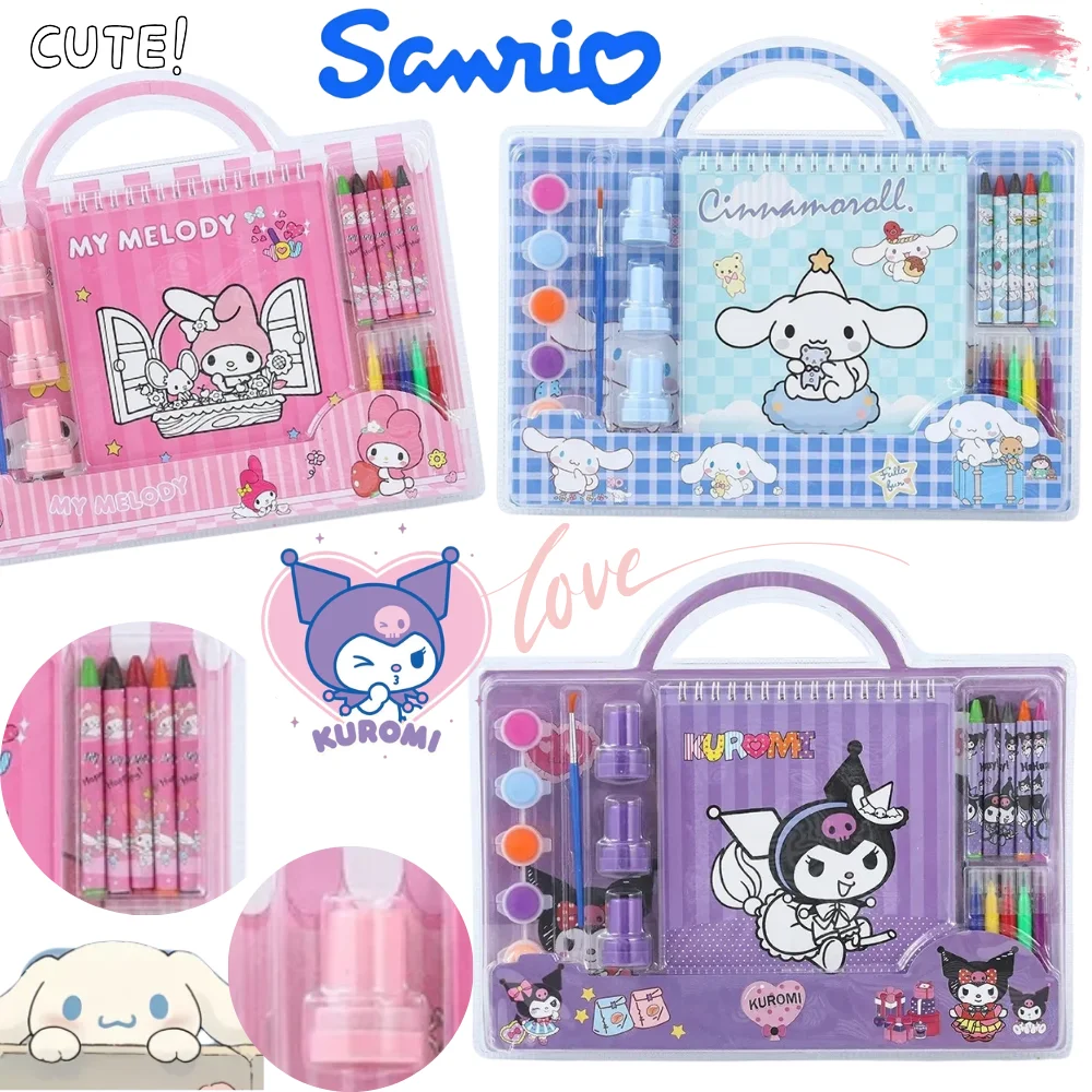 

@@2026 New Sanrio Stationery Gift Set Kuromi My Melody Cinnamoroll Kids Stamp & Drawing Set Back-to-School Stationery Gift Set