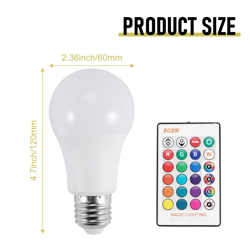 E27 Smart Control Lamp Led RGB Light Dimmable 7W RGBW Led Lamp Colorful Changing Bulb Led Lampada RGBW White Decor Home