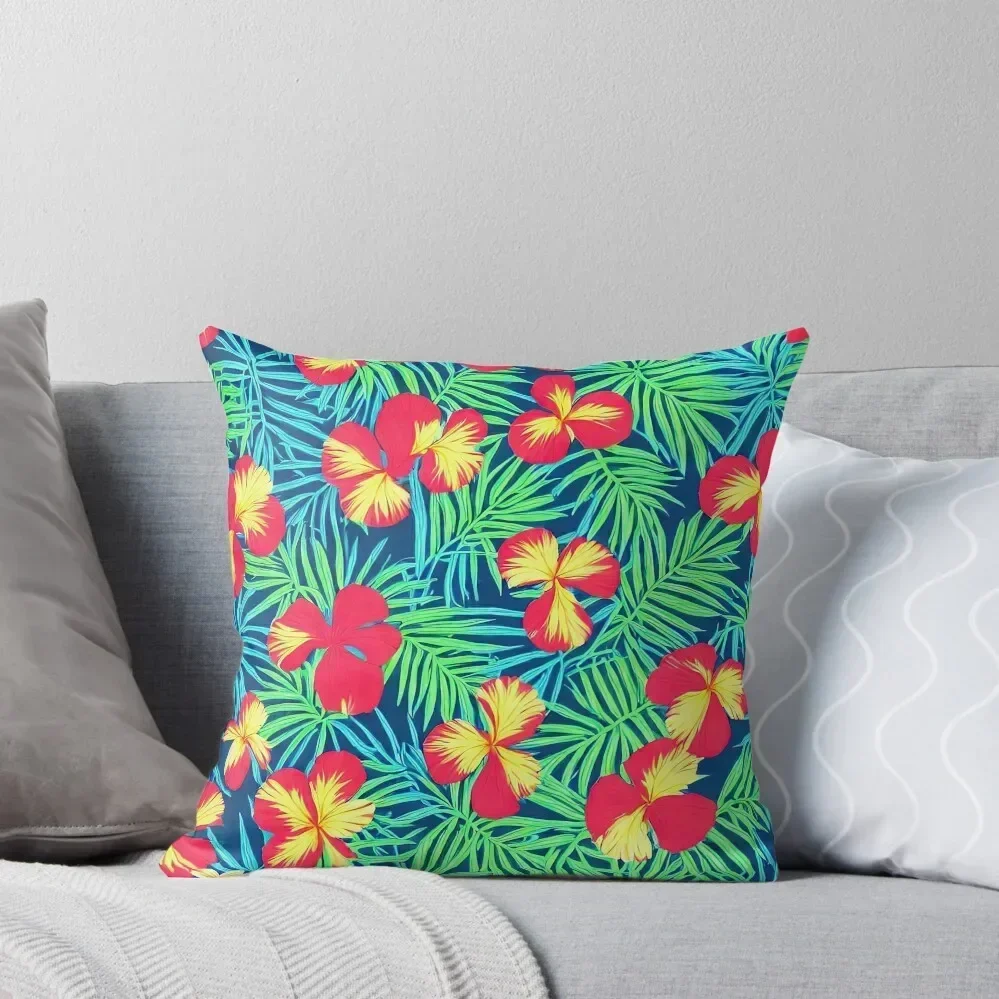 

Exotic Hawaiian Floral Patterns - Tropical Island Theme Throw Pillow Anime Ornamental Pillow Luxury Cushion Cover pillow