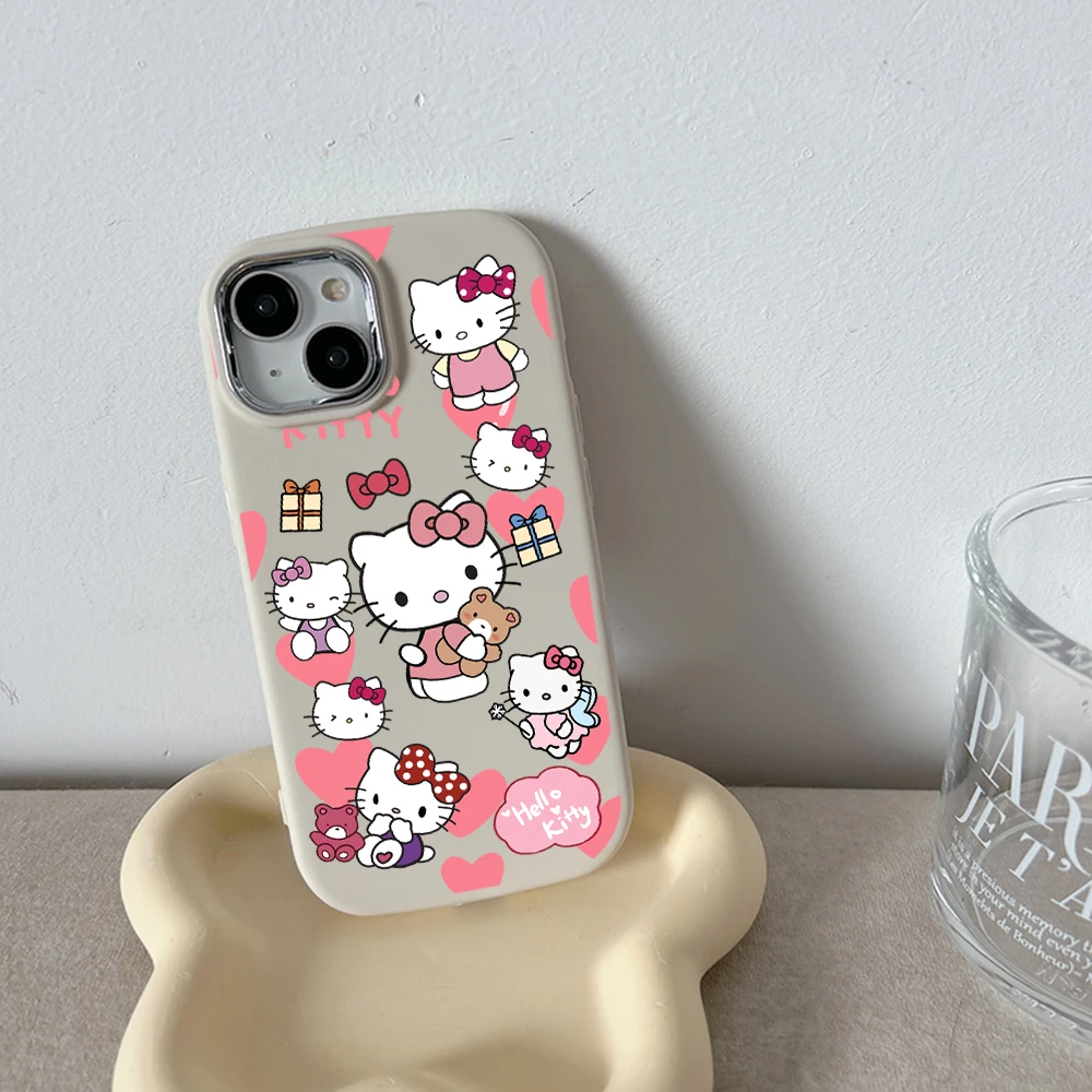 Sanurgente-Coque de téléphone Hello Kitty, coque en silicone souple antichoc, coque pour Samsung Galaxy S24, S23, S22, S21, S20 Ultra Plus, FE, 4G, 5G