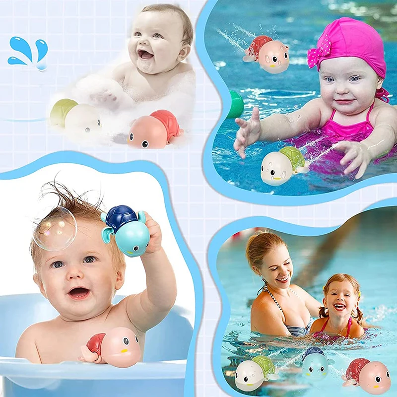 Bath Toys Cute Swimming Turtle Floating Wind Up Toys New Born Toddlers Bathtub Water Preschool Pool Toys For Baby Gifts