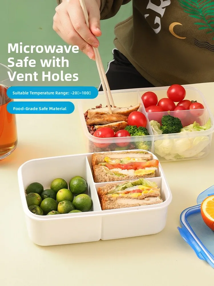 Tea Flower Microwave Se Food ade Sed Fren Preservation Lunch Box Rectangular Plastic Container with Meal Storage Box