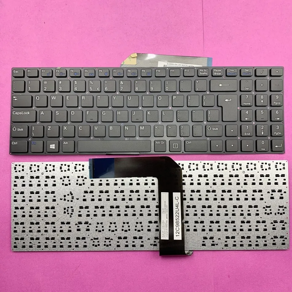 

US-International Laptop Keyboard For Clevo PN MP-12C98U4-8524 KBDR15C008-4471 SN 182100012M MP-12C98U4522U4L-C US-I Layout