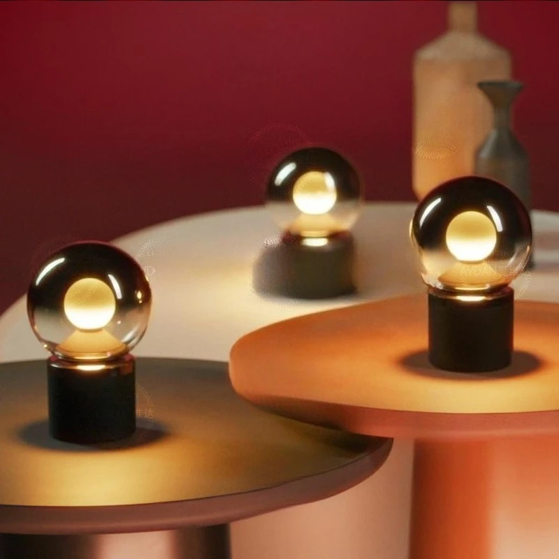 Minimalist high-end rechargeable glass portable ambient light for living room and dining