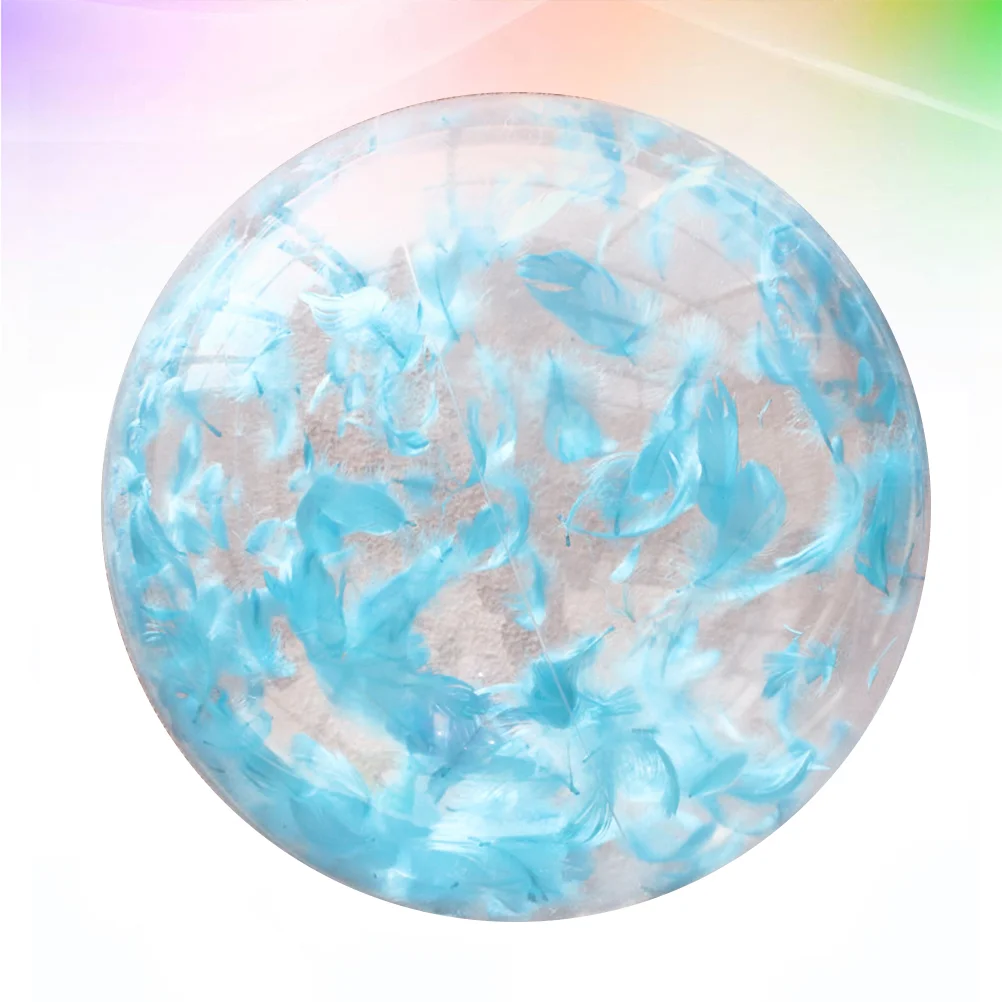 Aufblasbarer Ball, rund, transparent, für den Außenbereich, Innenbereich, Wasserspiel-Wasserball (blau, 40 cm nach dem Luftaufpumpen, enthält ein bisschen Oth