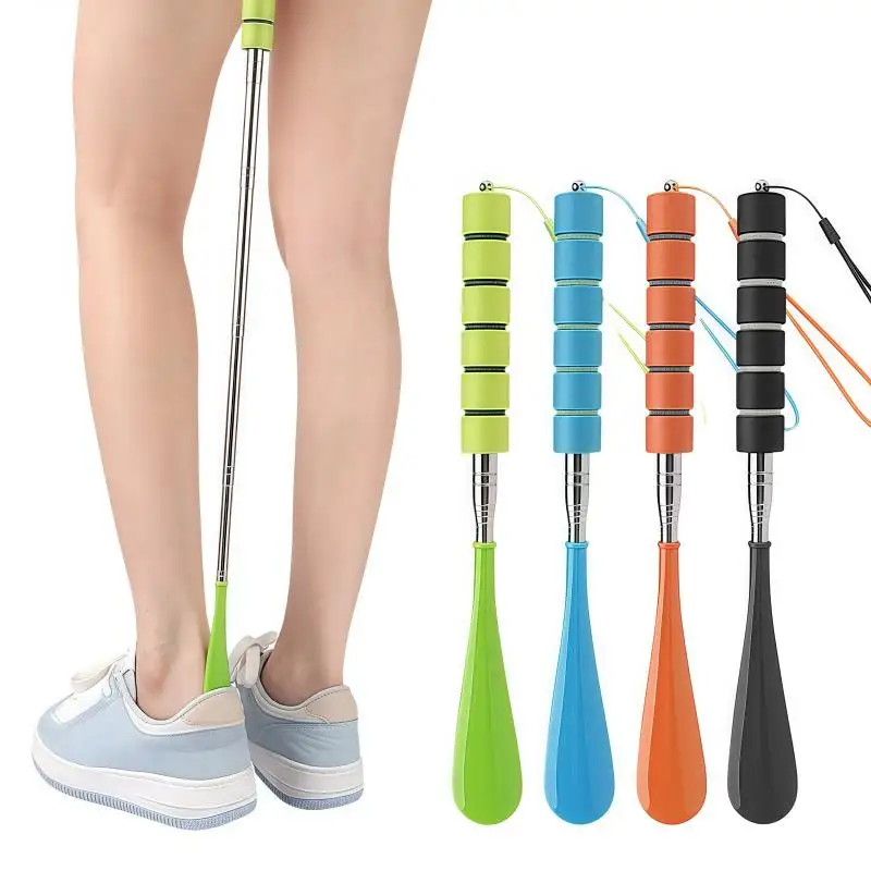 Shoehorn Long Handle 29cm-70cm Telescoping Metal Portable Long Handle Shoes Horn Assist in shoe lifting for Men Women Kids Shoes
