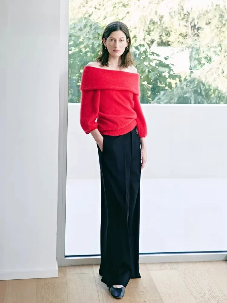 

Женские шерстяные брюки-палаццо Edition, весна 2025, с завязками на талии, повседневные прямые брюки из полиэстера