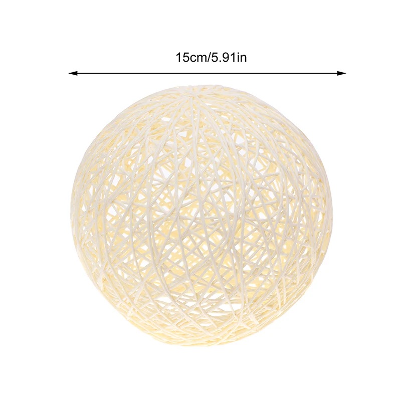 Abat-Jour Rond Concis en Rotin Tissé à la Main, Accessoires Lumineux de 15cm de Diamètre