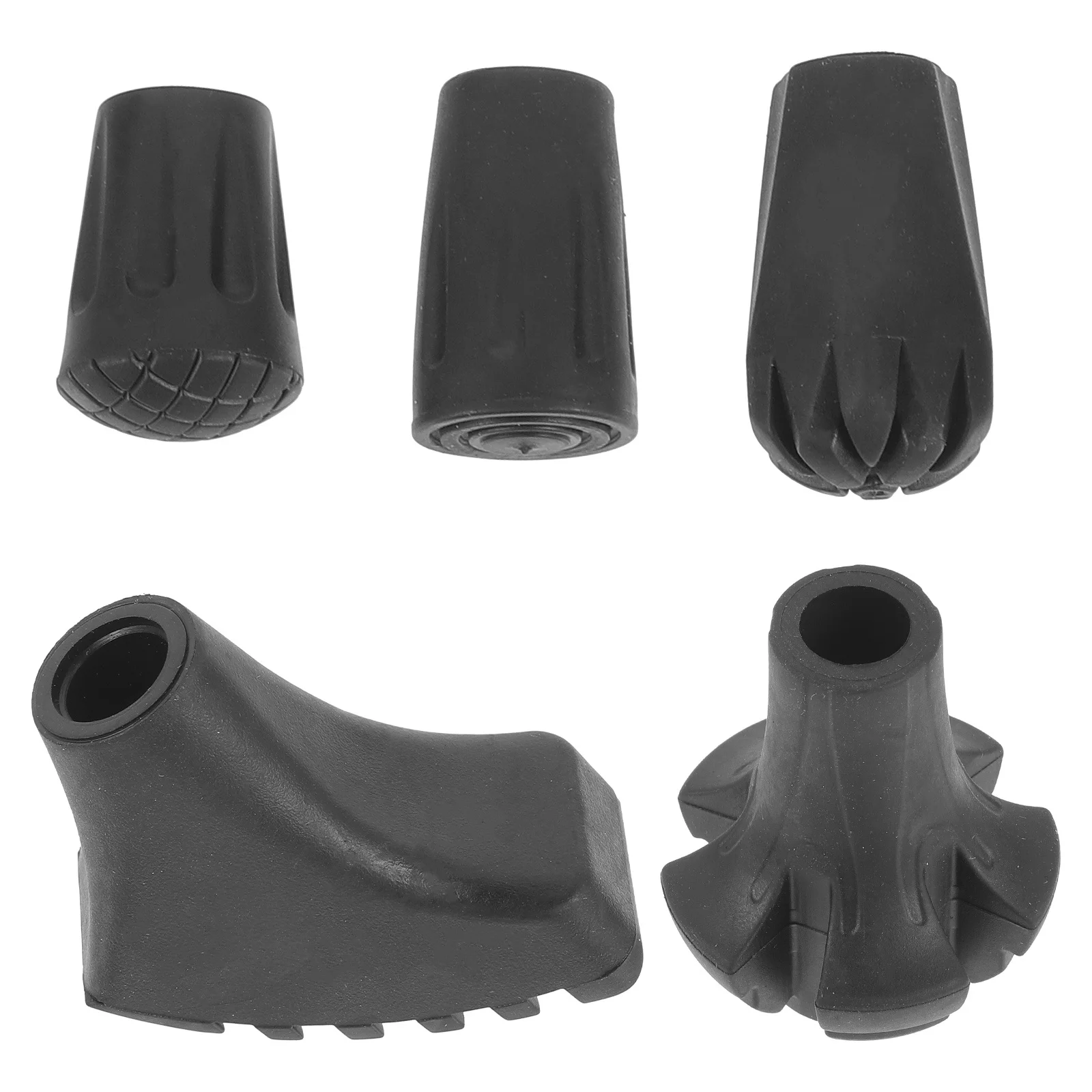

5Pcs Trekking Pole Tips Non Slip Crutch Foot Pads Durable Rubber Hiking Walking Cane Replacement Trekking Pole Tips
