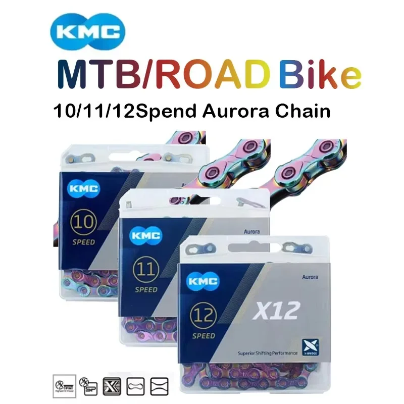 KMC Aurora Bicycle Chain X10 X11 X12 MTB Chains 10S 11S 12S Road MTB Bike Current Mountain Bikes Curren for Shimano SRAM Parts