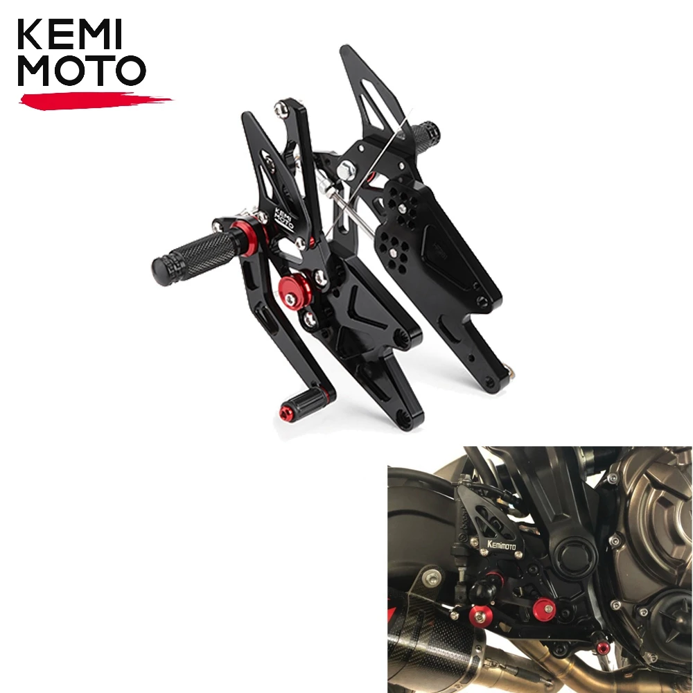 ブレーキパーツフットレストyzf R25 R3 MT-03 MT03 MT-25 MT25 2014-2020ドアジャスタブペダル足休憩ペグrearset cncアルミ合金