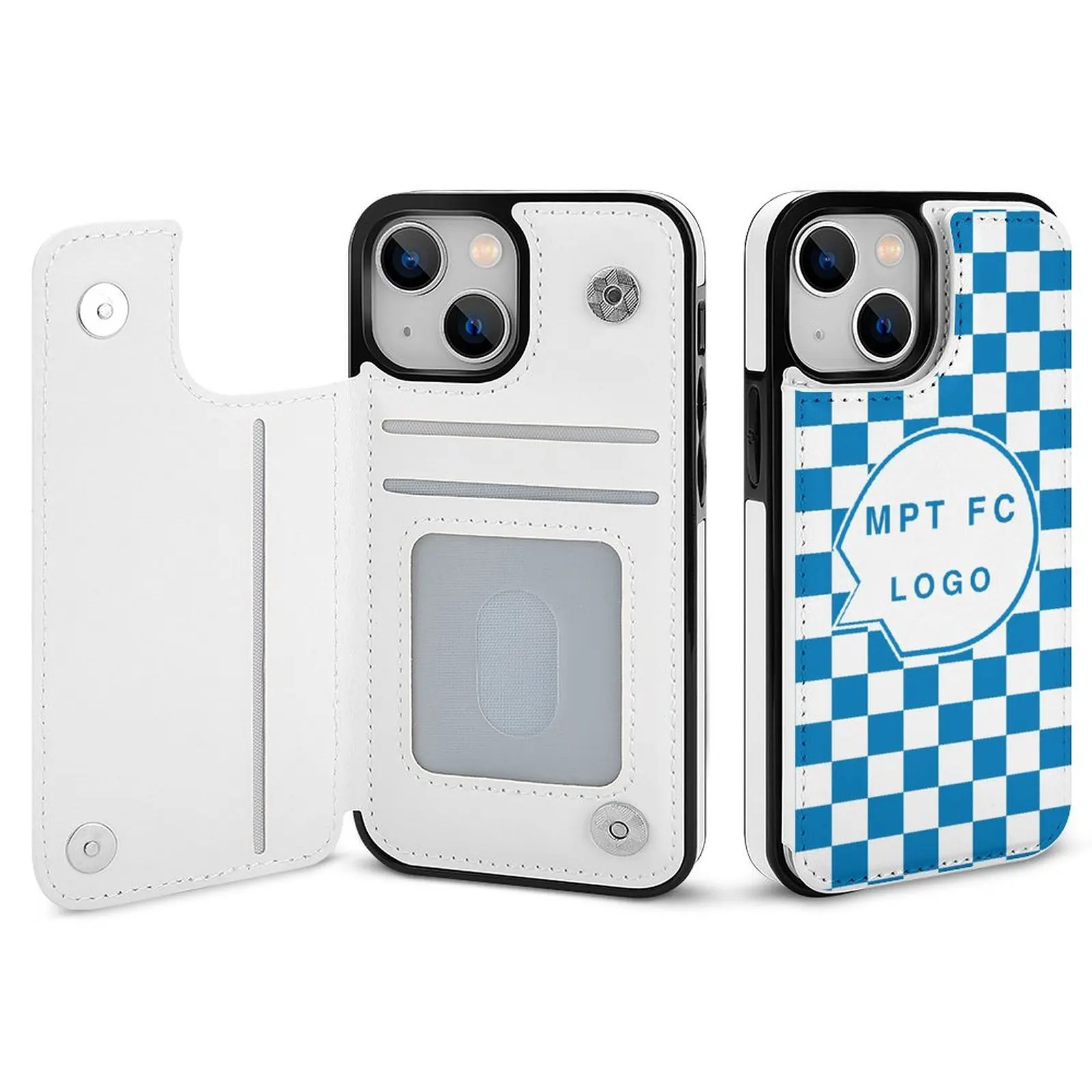 Maccabi Petah Tikva Fc Lederen Portemonnee Case Voor Iphone 14 Draadloos Opladen Stand Snap Case