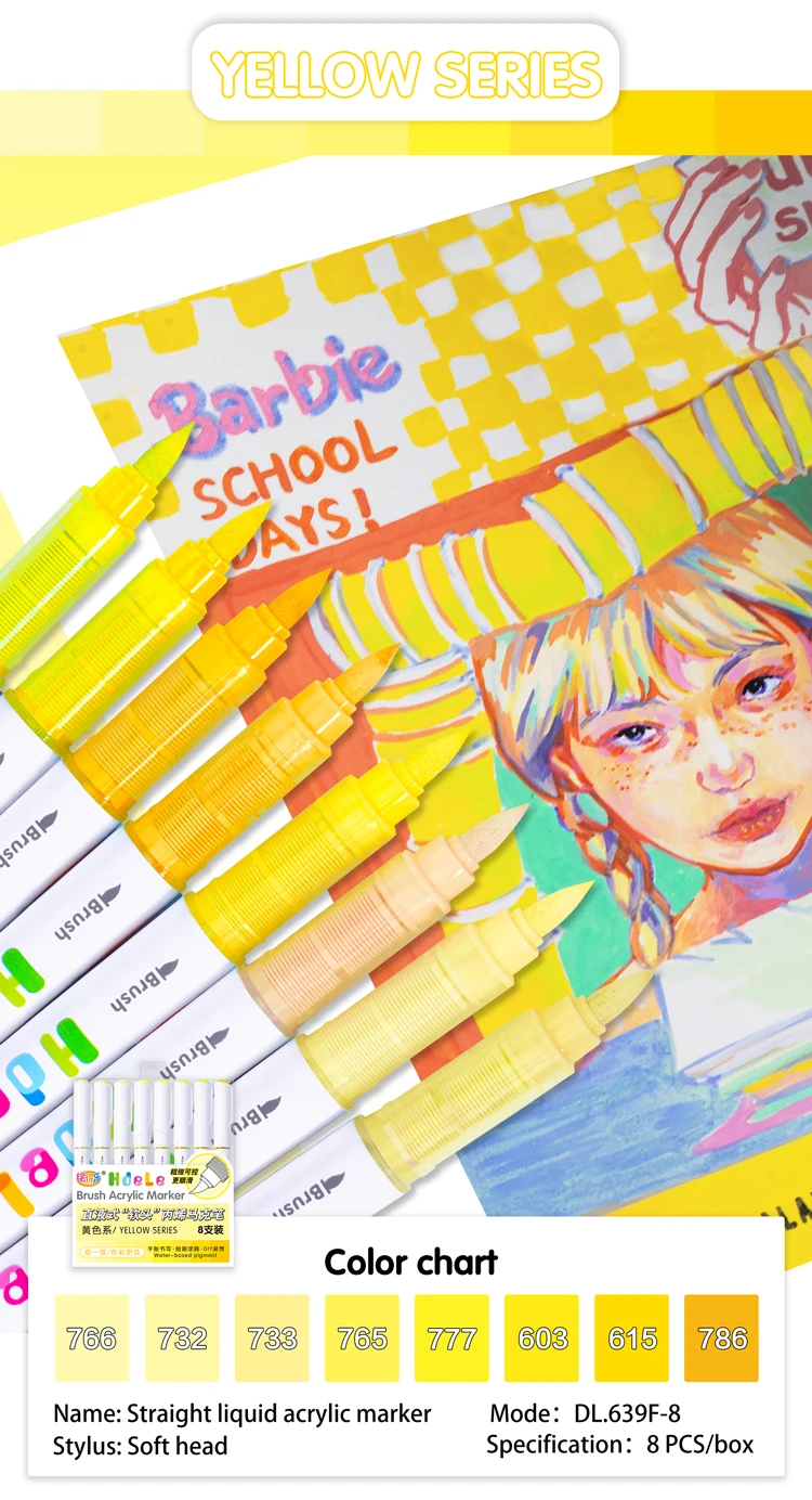 Hdele 120/64/56/8 Farben Pinsel-Acrylmarker-Set, Handbuch-Schreiben, DIY-Graffiti-Zeichnen, Studenten-Kunst-Acrylfarbstifte – Detail 28