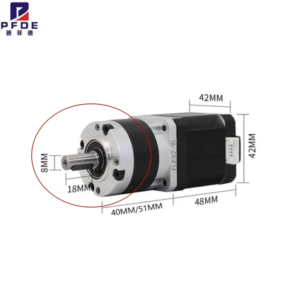FLE42 Nema 17 Planetary Gearbox Motor Speed Reducer Ratio 4:1/5:1
