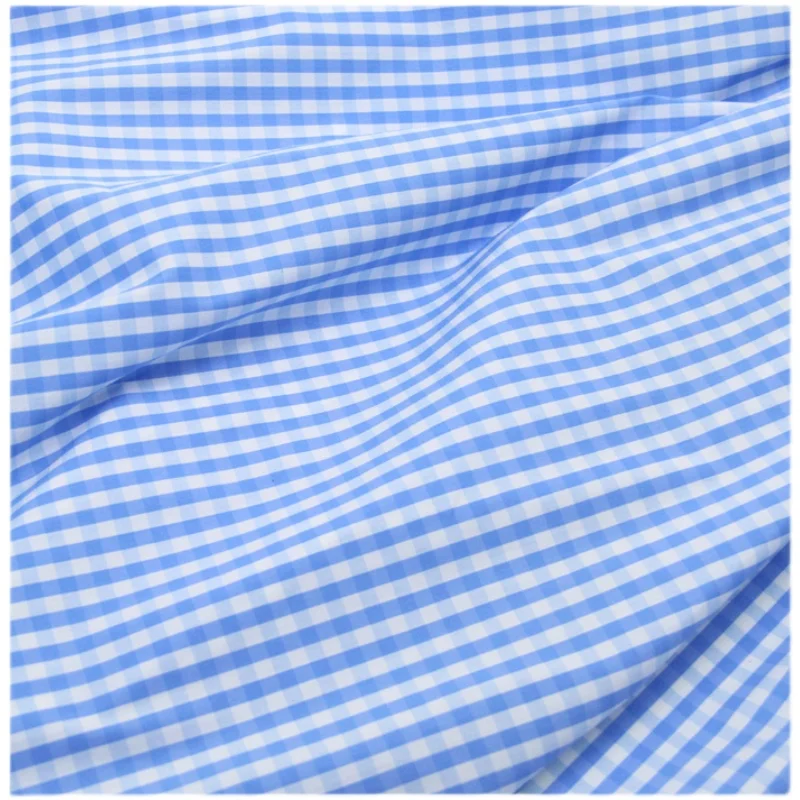 Summer Shirt Fabric Stretch Cotton Clothing Fabric Thin Cotton Striped Plaid Shirt Overalls Fabric Silk Fabric