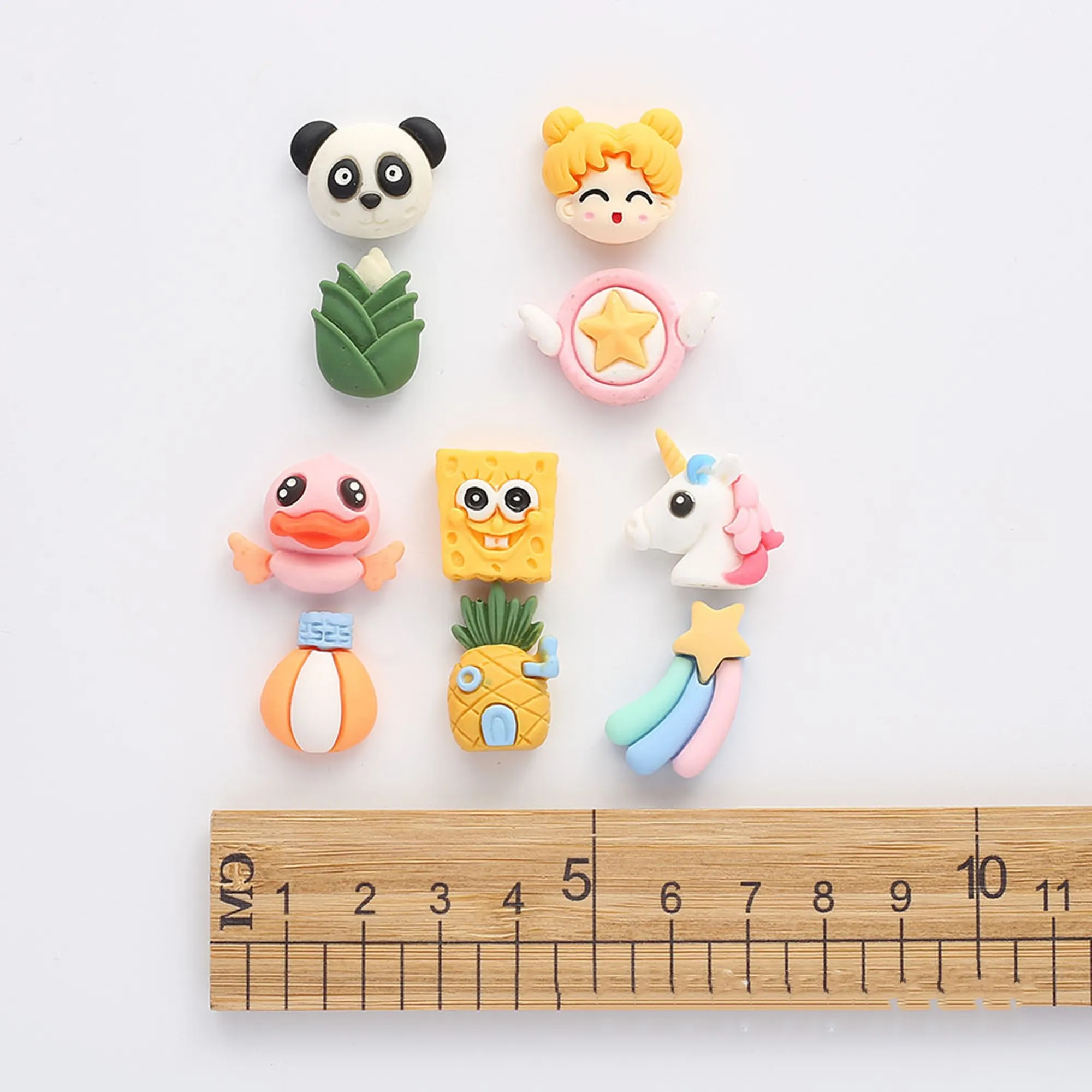 5set/lot Sailor Moon Unicorn Panda diy Resin Accessories Cream glue mobile phone case Headwear Schair Cup Patch material