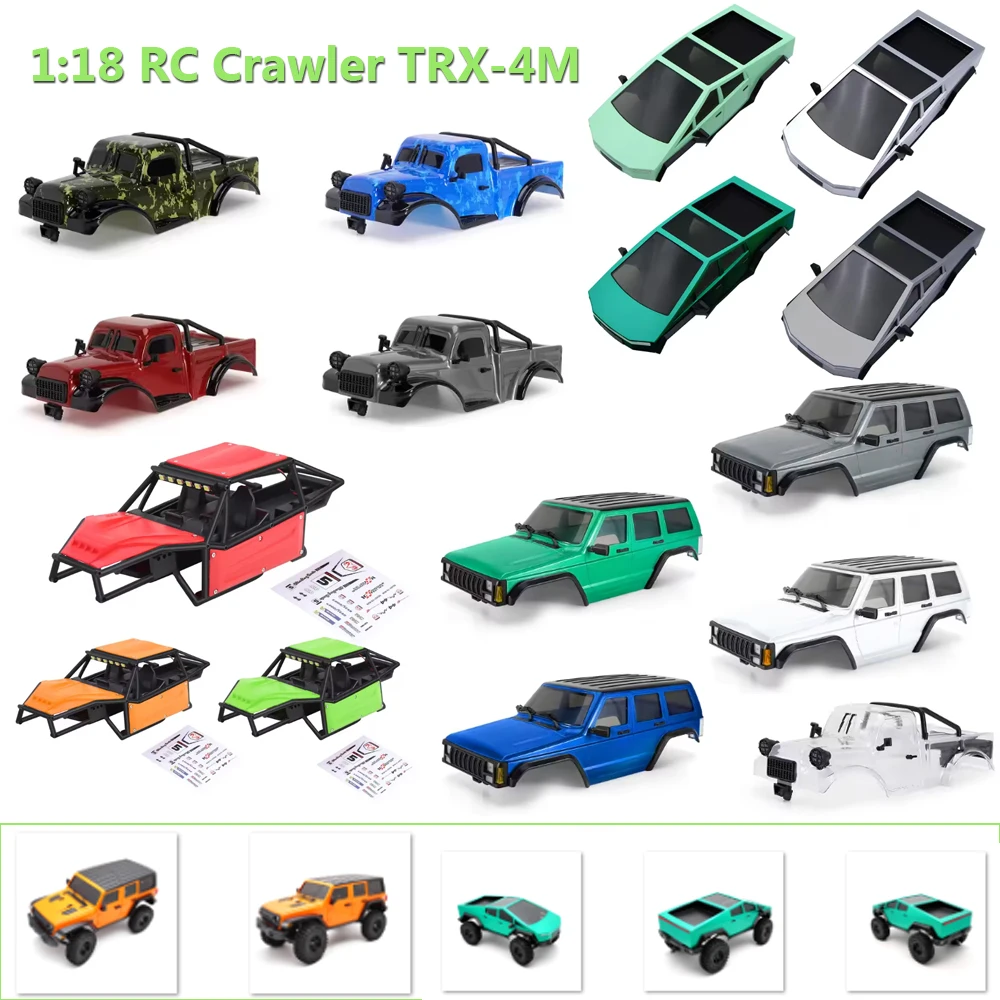 1/18 RC Car Trx4M 155mm 6.10in Wheelbase Simulation Hard Body Shell For RC Crawler TRX-4M Bronco Defender Chassis Upgrade Parts