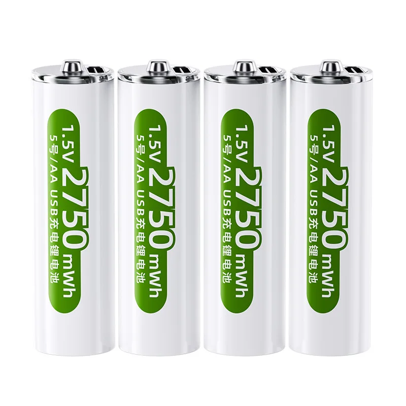 

1.5V 2750mWh Type C Fast Charging Li-ion Battery with Cable for Camera Flashlight Toy Car Remote Control AA Rechargeable Battery