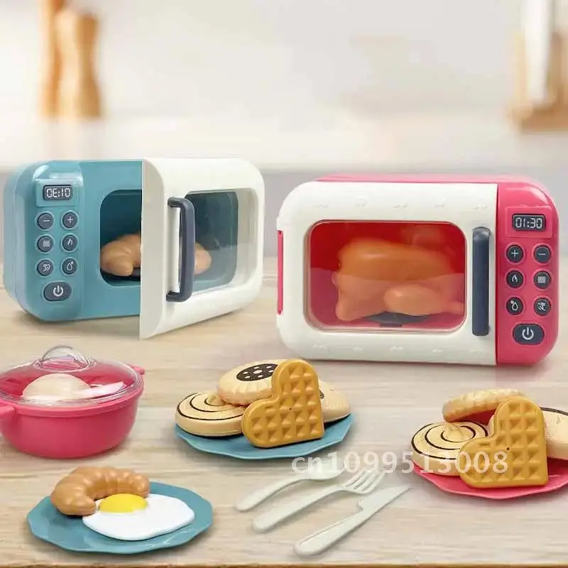 Children's Simulation Microwave Oven Toys Baby Kitchen House Cooking Toys Gifts Children's Set Interactive