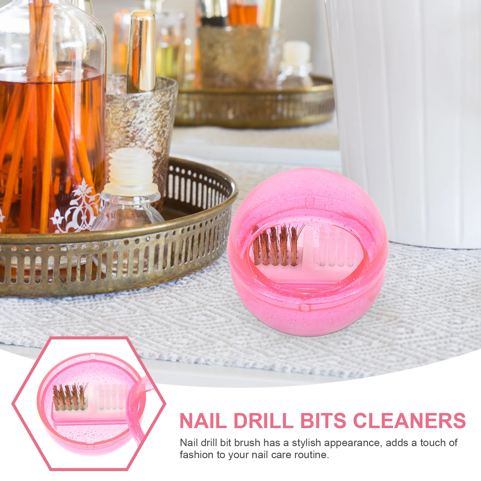 

2pcs Nail Drill Bit Cleaning Brush Dust-Proof Detachable Metal Wire Polishing Head For Manicure Supply Nail Art Salon Diy Kit