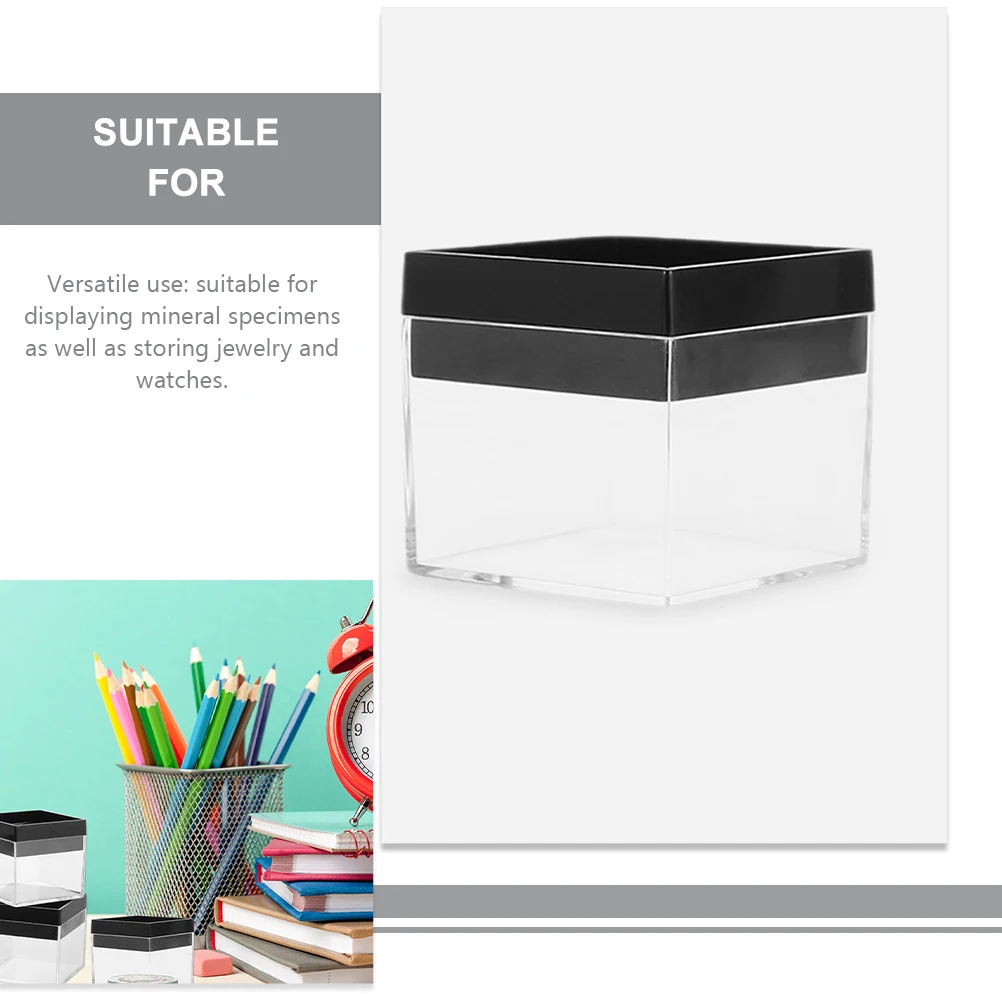 

6Pcs Transparent Display Case Mineral Specimen Storage Box Jewelry Holder Organizer