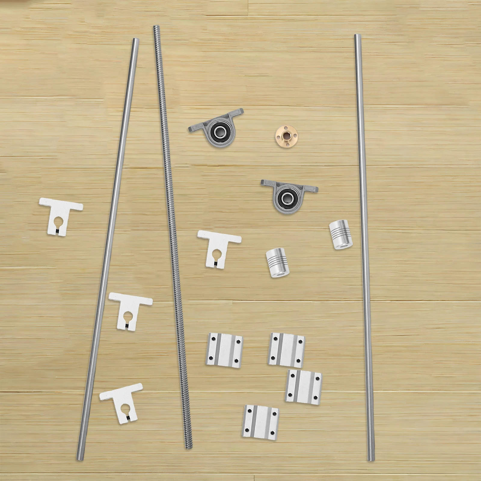1 Set 8Mm Optical Axes Guide Rod Linear Bearing Blocks Kit For 3D Printer Stainless Steel Shaft Support Slider Parts Assembly 3D