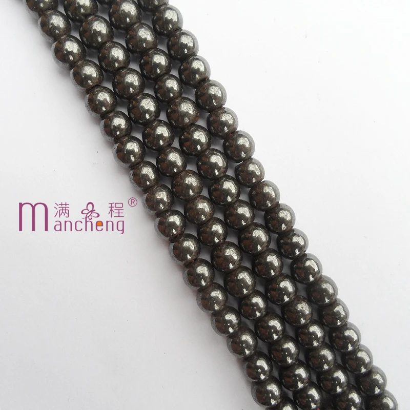 fnaf 6MM Natural stone black magnetic Hematite beads Round haematite stone Loose Beads making jewelry Accessories 70-73 bead