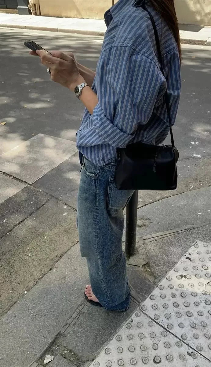 PREON Commuter Streep irt Losse Casual Denim Broek Dames Faion Herfst Nieuwe Sle Veelzijdige Kleding Comfortabele pasvorm