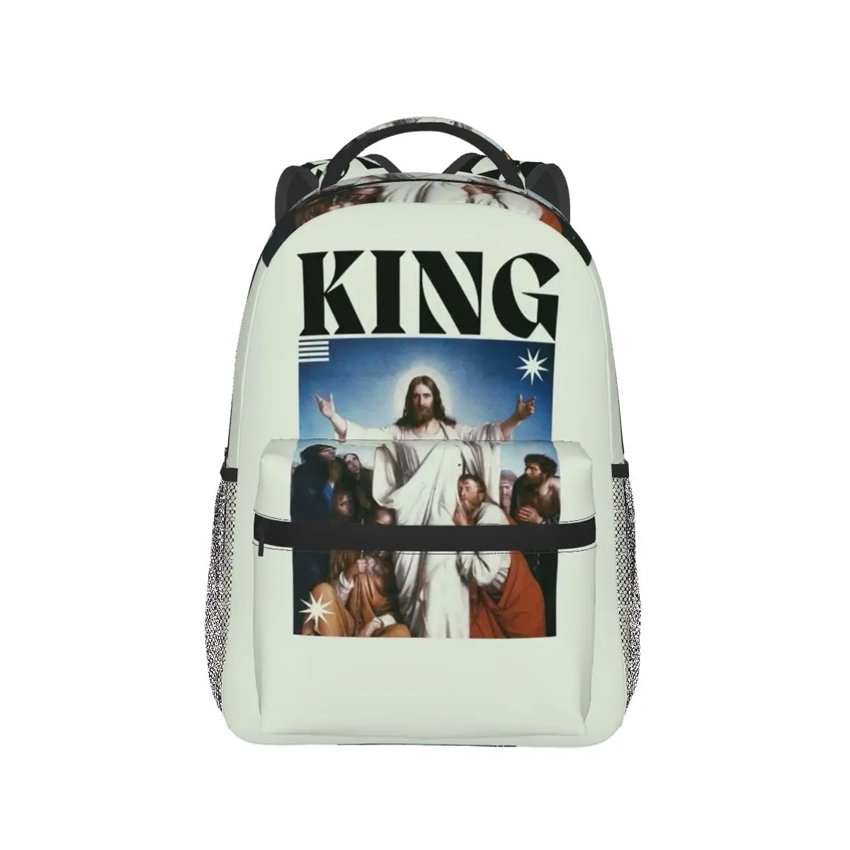Jesus Is King Christian Bible Verse Backpack Hot Sale Daypack Children BookBag School Bag Shoulder Bags for Men Women