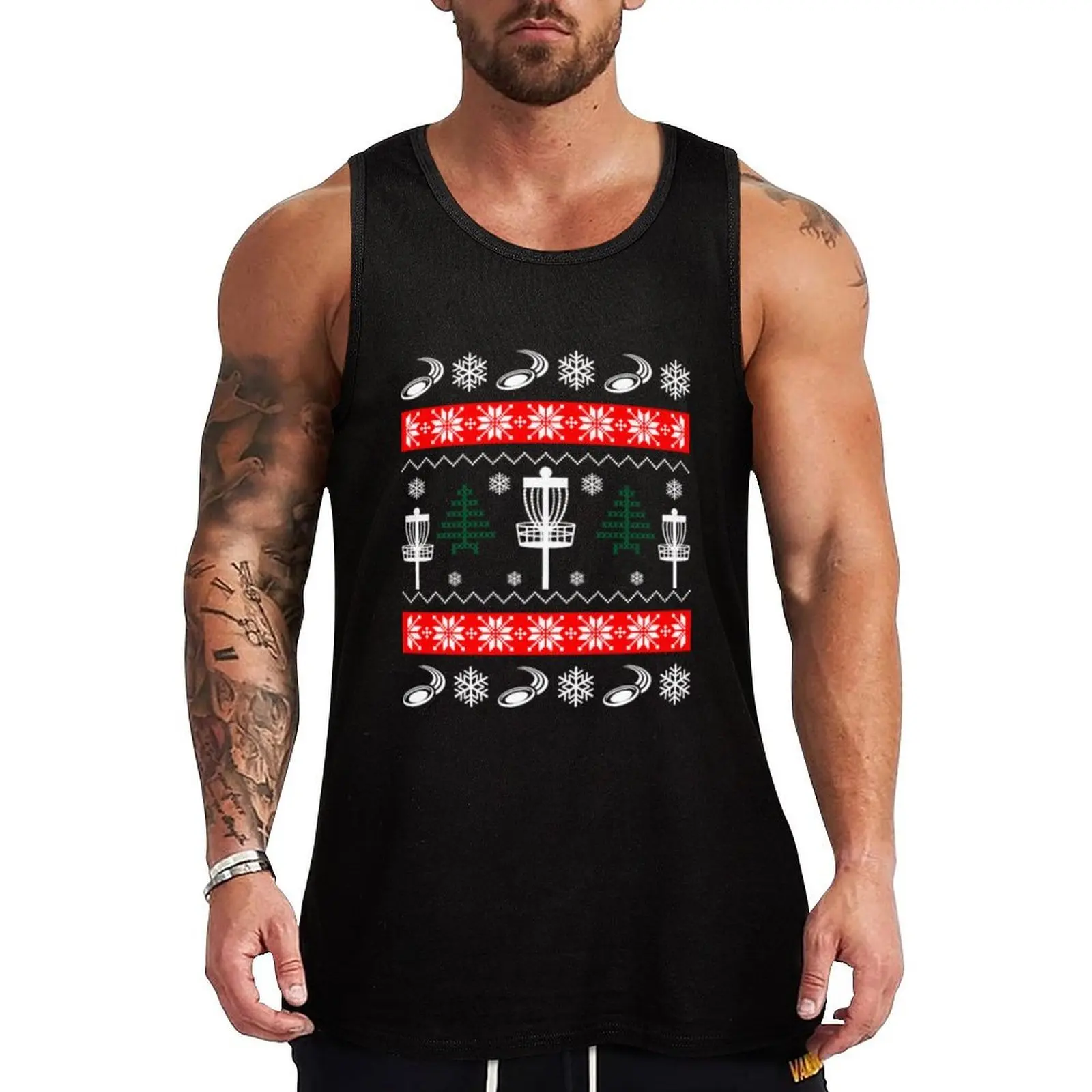 

Merry Disc Golf Ugly Christmas Sweater Funny Tshirt Tank Top Bodybuilding shirt gym t shirt men Vest for boy