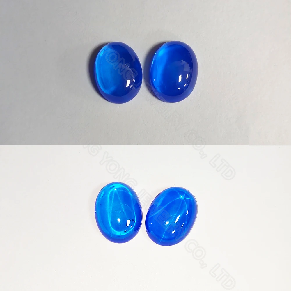 

1pc 5pcs Transparent Blue Star Sapphire Stone for Crafting Corundum Oval Cut Medium Blue Gemstone