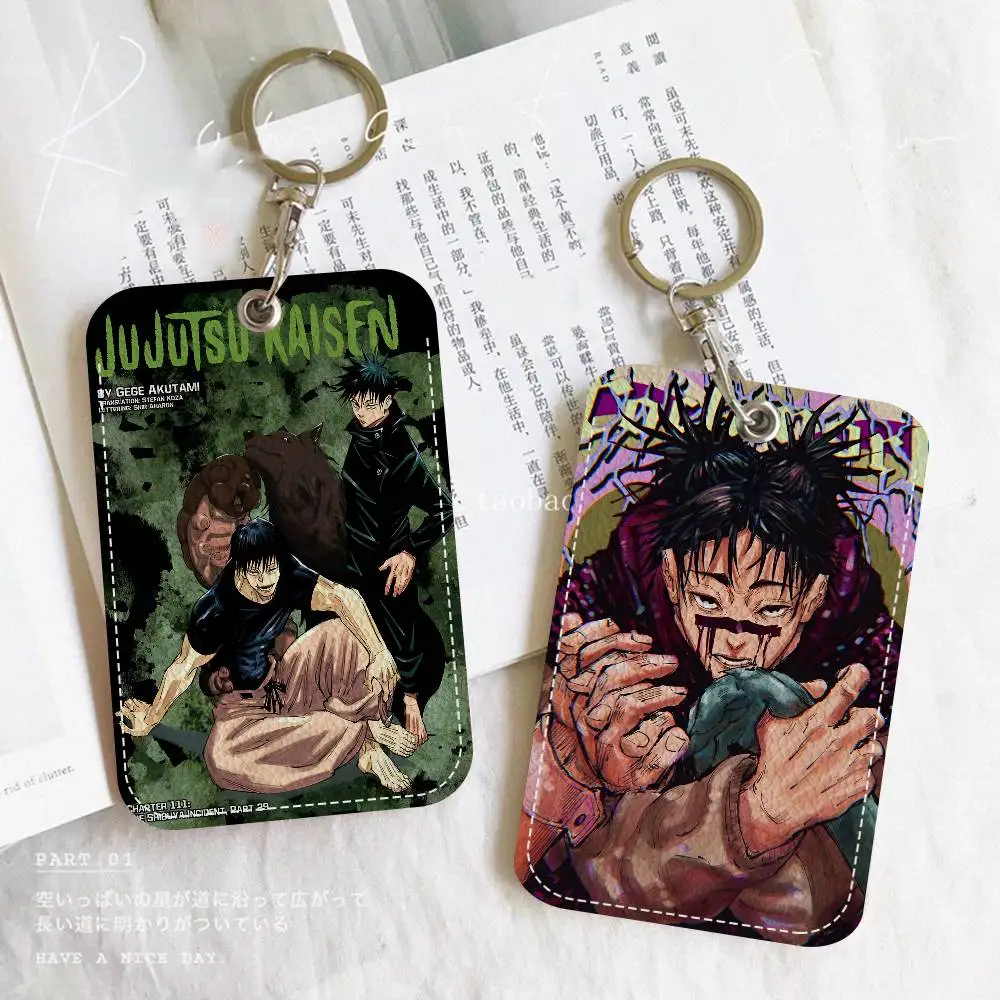 Jujutsu Kaisen Fushiguro Toji حاملي بطاقات بطاقة هوية الطالب الغطاء الواقي حالات بطاقات الوصول إلى الحرم الجامعي للطلاب مفتاح سلسلة #1