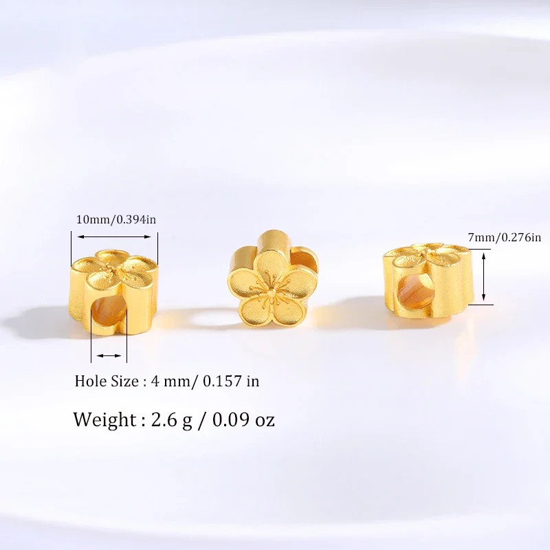 Sand Golden Color Beads DIY Accessories For Bracelets Jewelry Necklace Cute Romantic Peach Plum Blossom Not Easily Fade