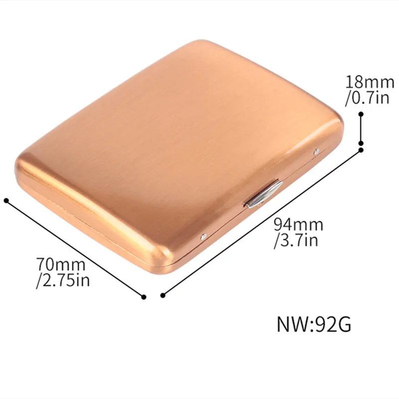 علبة سجائر من الفولاذ المقاوم للصدأ 5 ألوان مقاومة للرطوبة الكل في واحد تخزين محمول لـ 16 سجائر سميكة