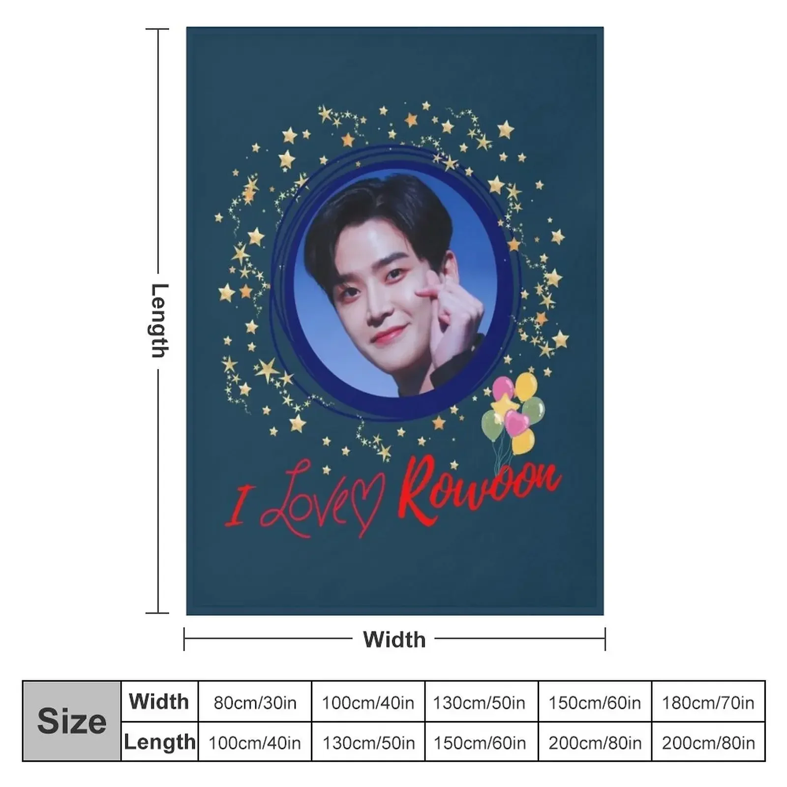 I Love Rowoon Throw Blanket Bed Fashionable Single Flannel Fabric funny gift Blankets