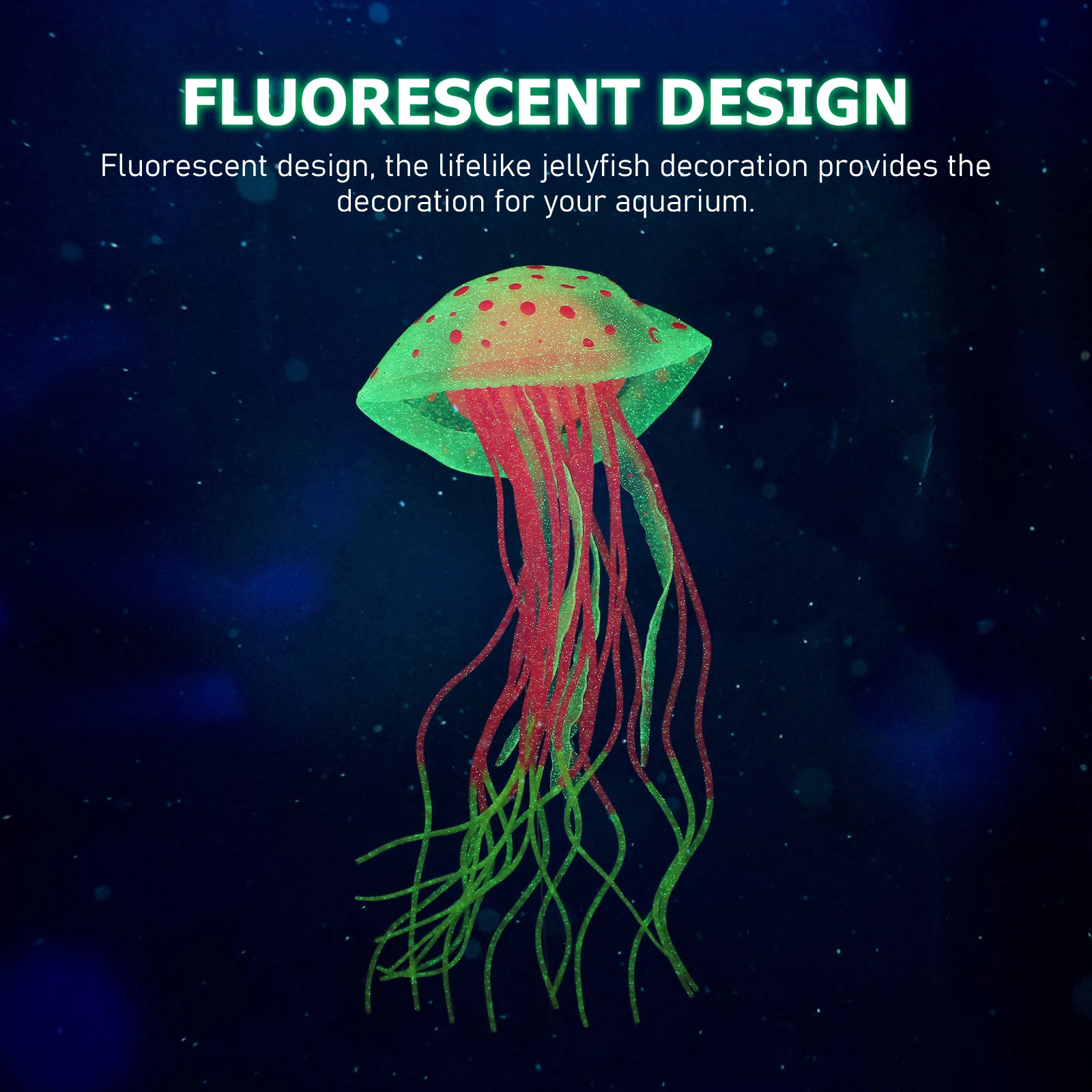 

Simulated Jellyfish Decorations Realistic Silicone Aquarium Ornaments Glow Dark Wear Resistant Decorative Accessories Fish Tank