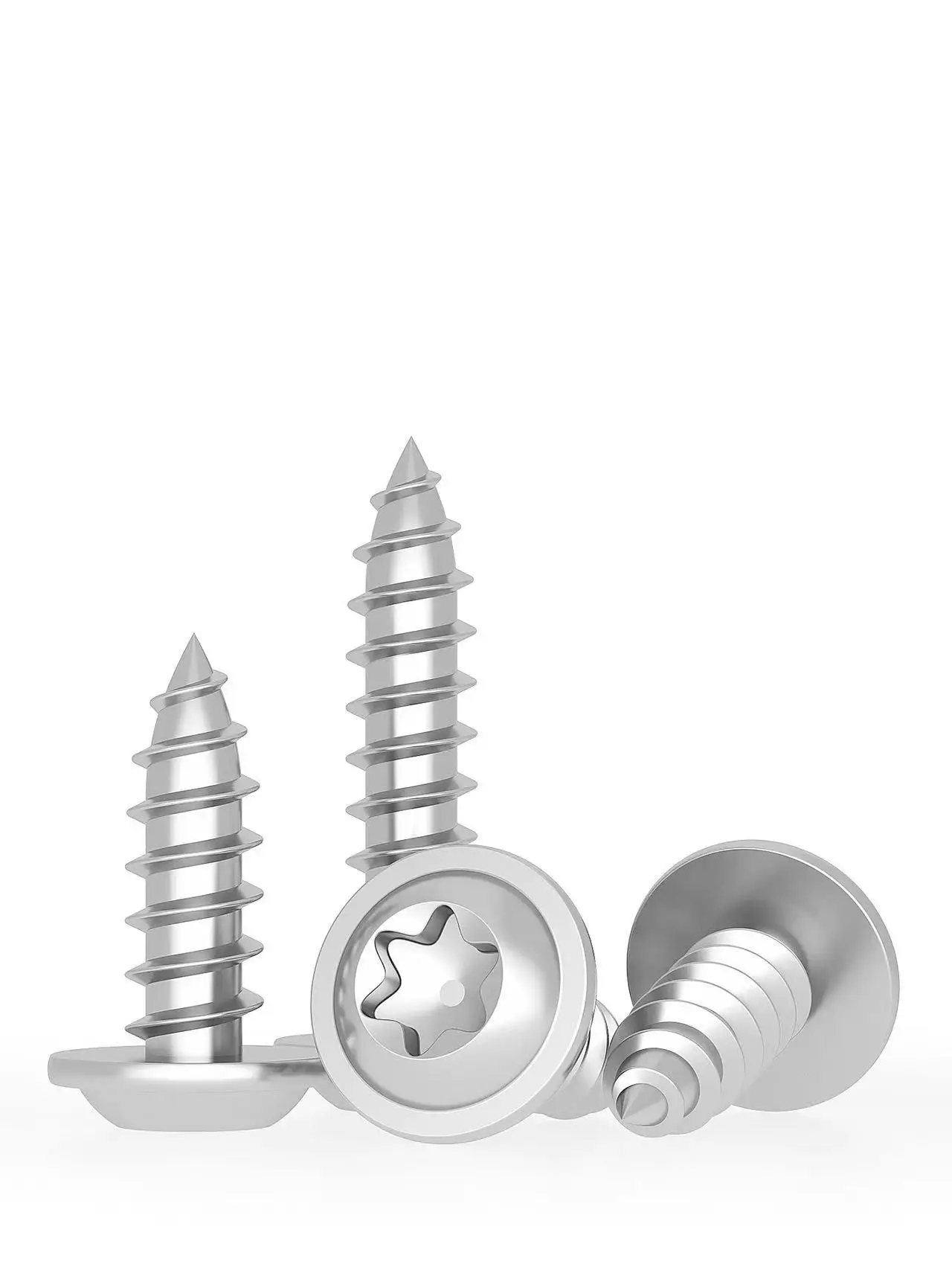 304 Stainless Steel Pan Round Head Plus-Blossom Six-Lobe Torx with Washer Cushion Self-Tapping Wood Anti-theft Screw view 4