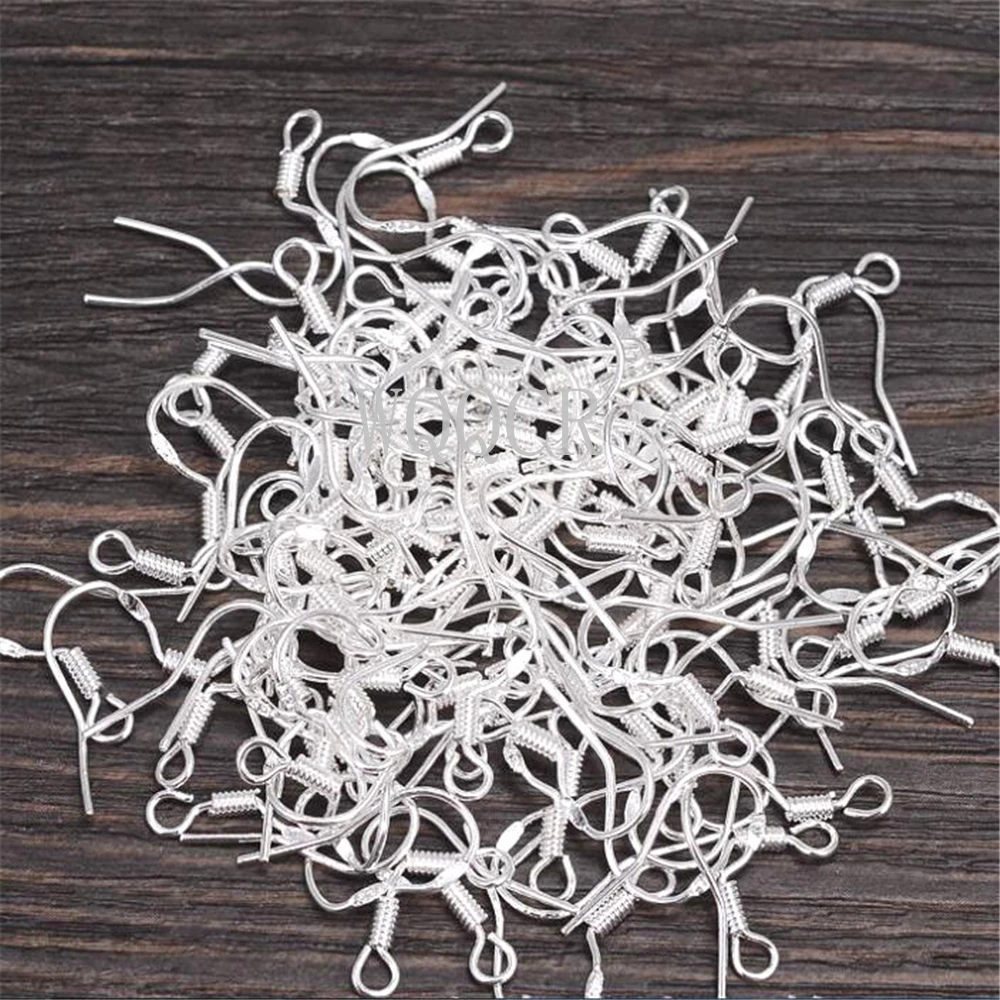 100Pcs/lot Gold Silver 2 Color Hypoallergenic  Ear Wires Earring Hooks Clasp for DIY Jewelry Making Finding