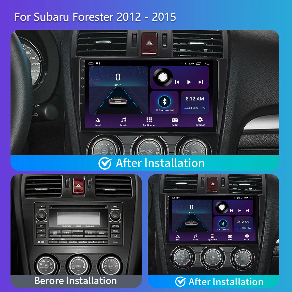 2Din Android13 For Subaru Forester 4 SJ XV WRX 2012- 2015 2018 Stereo GPS Navi Car Radio Multimedia Video Player Auto Carplay 4G