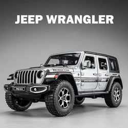 1:22 Jeeps Wrangler Rubicon zabawkowy Model samochodu ze stopu Diecasts odlewania metalu wycofać dźwięk i światło samochody zabawkowe dla dzieci pojazdu