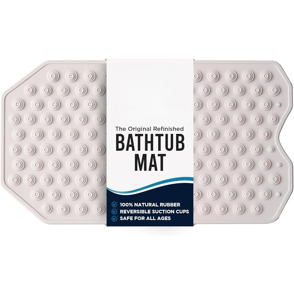 

Нескользящий коврик для ванны для текстурированных изысканных ванн, мягкий резиновый коврик для ванной, безопасный для детей пожилого возраста, белый