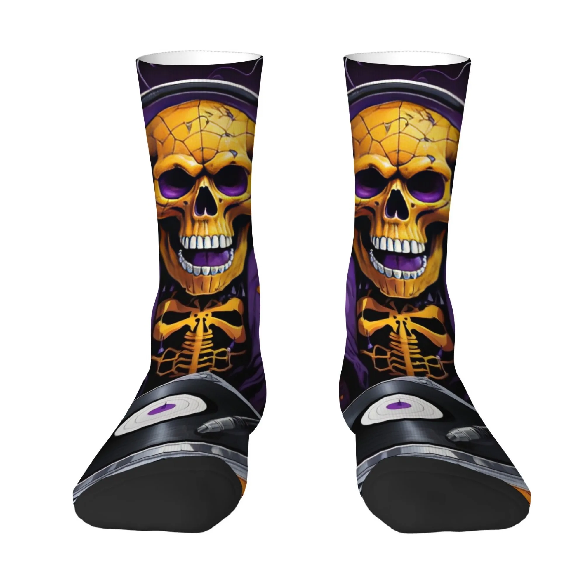 Gothic Skull Print Men's Socks Soft and Skin-friendly Socks Street Style Hip-hop Fashion Quirky and Fun Socks Happy Gifts