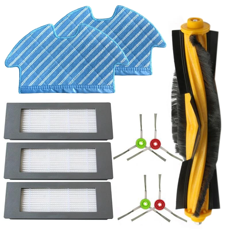 A86I-For Ecovacs Deebot Ozmo 900 Filter Brush Mop Cloth Set Vacuum Cleaner Parts Robot Vacuum Cleaner Roller Brush Side
