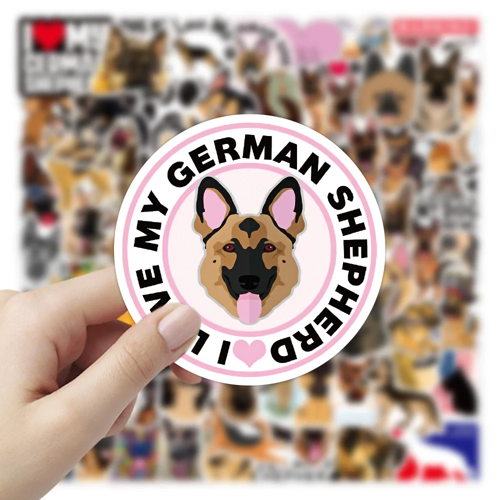 10/30/50pcs German Shepherd Dog Stickers Waterproof For Skateboard Hydro Fask Laptop Suitcase Animal Cartoon Kids Stickers Toy