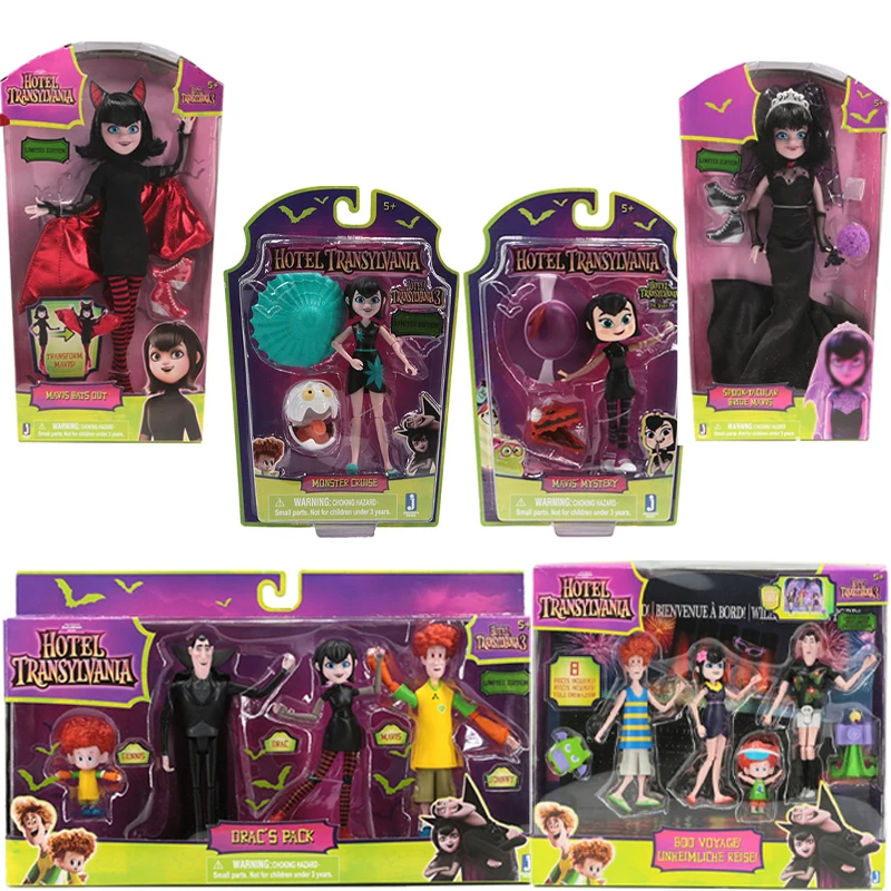 

Original Hotels Transylvanias Action Figures Toys Anime Collections Figurines Dracula Vampire Bat Mavis Figure Toy Set Kids Toys