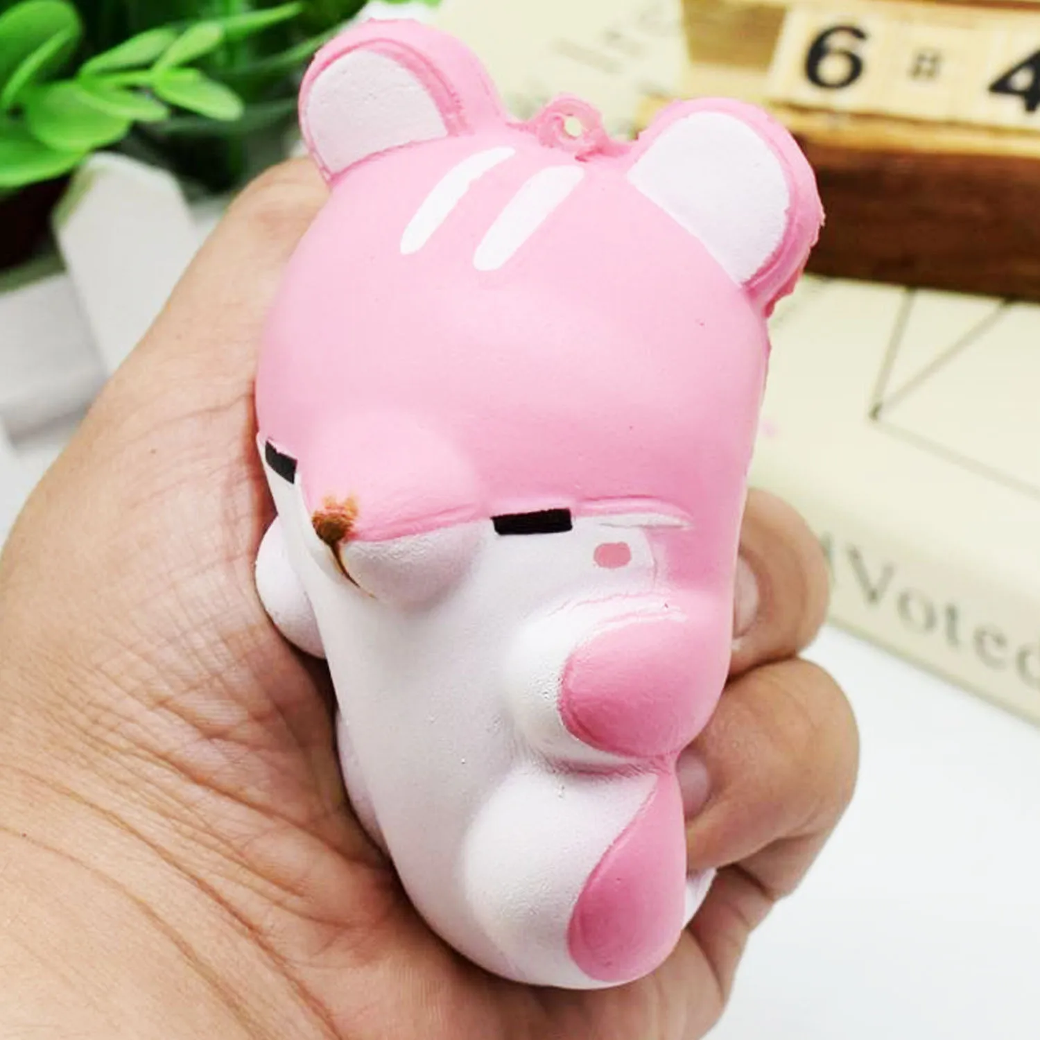 Besegad Cute Kawaii Slow Rising Soft Squishy Hamster Squishies Cartoon Animal Squeeze Squish Toy for Relieves Stress Anxiety