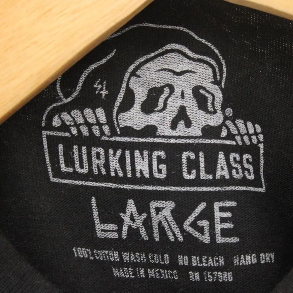 Lurking Class Shirt Men Large L Black Short Sleeve Stikker Run Death Graphic Art