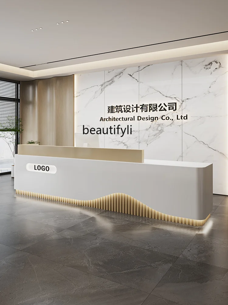 

Simple Modern Beauty Salon Front Desk Medical Beauty Paint Company Information Desk Bar Club Cashier Desk